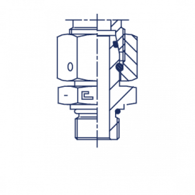 Штуцер ввертной с накидной гайкой FN 24 Прямое UNF уплотнение тип С - 600907