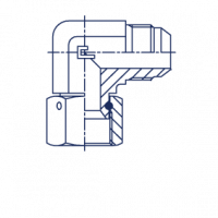 Проходное трубное соединене с накидной гайкой PN Угол 90° - 204001.3