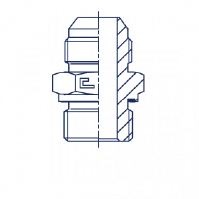 Прямой штуцер BSP с уплотнением и развальцовкой 37°, тип E - 200321.3