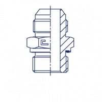 Прямой метрический штуцер с уплотнением и развальцовкой 37°, тип E - 200401.3