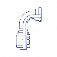 Фланец для РВД Tieffe предпрессованный SAE SF 3000 код 61 угол 90° (серия H) - HX1208FL90