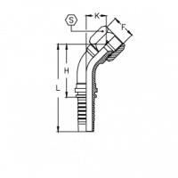 Фитинг для РВД Tieffe серии CX JIC Внутренняя резьба угол 45° обжатая гайка - CX0304FIP45