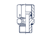 Соединение с накидной гайкой уплотнением O-RING, метрическая резьба - 206101