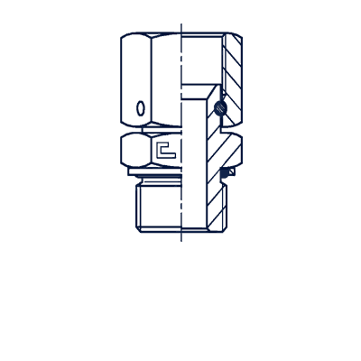Соединение с накидной гайкой уплотнением O-RING, метрическая резьба - 206107