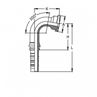 Фланец для РВД Tieffe SAE SF CS 3000 код 61 угол 100° - CS1212FL100