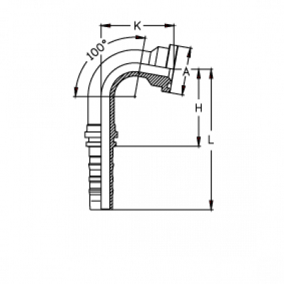 Фланец для РВД Tieffe SAE SF CS 3000 код 61 угол 100° - CS1212FL100