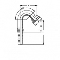 Фланец для РВД Tieffe SAE SF CS 3000 код 61 угол 135° - CS1212FL135
