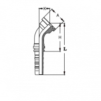 Фланец для РВД Tieffe SAE SF CS 3000 код 61 угол 45° - CS1212FL45