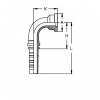Фланец для РВД Tieffe SAE SF CS 6000 код 62 угол 90° - CS1612FP90