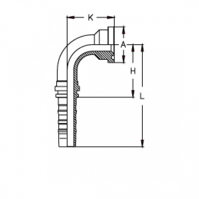 Фланец для РВД Tieffe SAE SF CS 6000 код 62 угол 90° удлиненный - CS1212FP90-K100