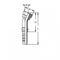 Фланец для РВД Tieffe SUPERCAT SF CS CAT 6000 угол 22,5° - CS1212YP22