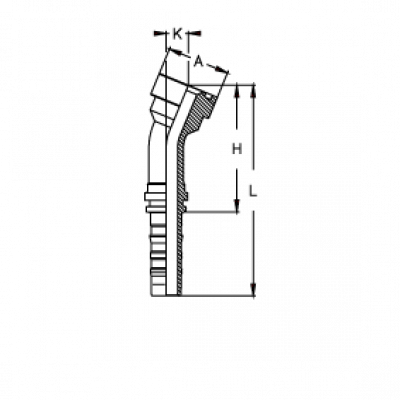 Фланец для РВД Tieffe SUPERCAT SF CS CAT 6000 угол 22,5° - CS2424YP22