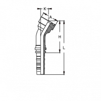 Фланец для РВД Tieffe SUPERCAT SF CS CAT 6000 угол 30° - CS1212YP30