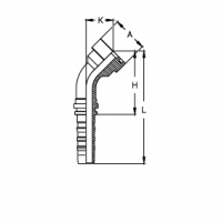 Фланец для РВД Tieffe SUPERCAT SF CS CAT 6000 угол 45° - CS1212YP45