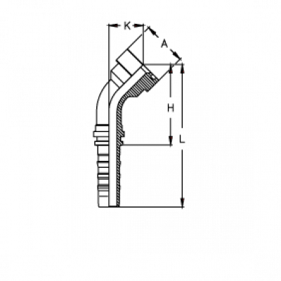 Фланец для РВД Tieffe SUPERCAT SF CS CAT 6000 угол 45° - CS1212YP45