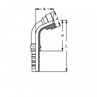 Фланец для РВД Tieffe SUPERCAT SF CS CAT 6000 угол 67,5° - CS1212YP67
