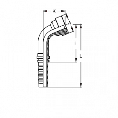 Фланец для РВД Tieffe SUPERCAT SF CS CAT 6000 угол 67,5° - CS2020YP67