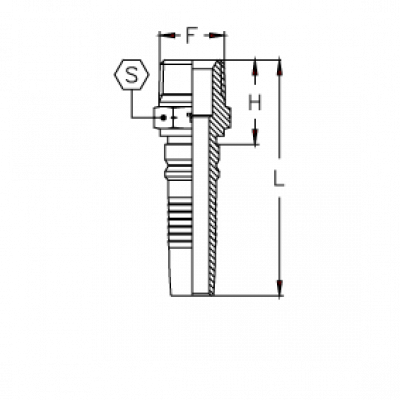 Фитинг для РВД Tieffe Interlock CH NPTF с наружной резьбой и конусом 60° - CH2020NPT