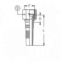 Фитинг для РВД Tieffe Interlock CH JIC с внутренней резьбой и конусом 37° - CH2024FIS