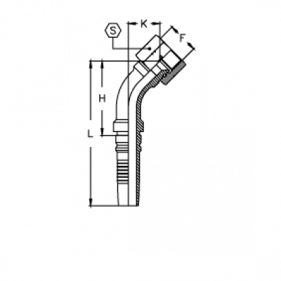 Фитинг для РВД Tieffe Interlock CH JIC Внутренняя резьба угол 45° - CH1214FIS45B
