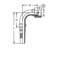 Фитинг для РВД Tieffe Interlock CH JIC Внутренняя резьба угол 90° - CH1212FIS90B