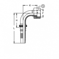 Фитинг для РВД Tieffe Interlock CH ORFS с внутренней резьбой, угол 90° - CH1212FRS90B
