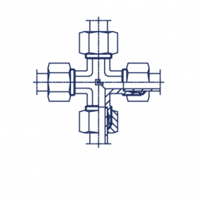 Соединение проходное крестовое в сборе с В3 - 104003