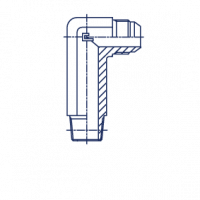Штуцер ввертной удлиненный FM Угол 90° UNF, уплотнение тип C - 206701.3