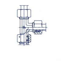 Соединение проходное с накидной гайкой PN L-образное в сборе с В3 - 604618