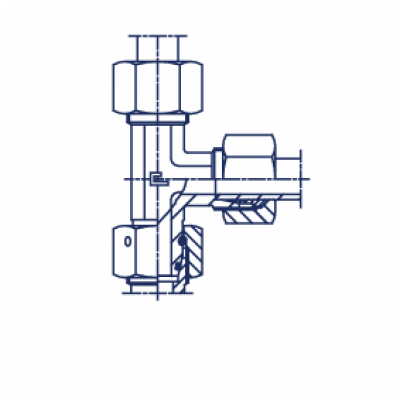 Соединение проходное с накидной гайкой PN L-образное в сборе с В3 - 604617