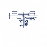 Соединение проходное с накидной гайкой PN Т-образное в сборе с В3 - 605004