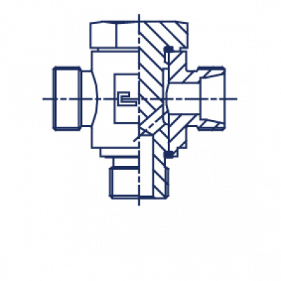 Соединение Banjo J Ввертное T-образное BSP уплотнение тип E - 101514.1