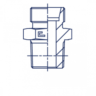 Штуцер ввертной F 24 Прямое BSPT уплотнение тип C - 101705.1