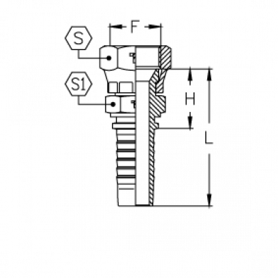 Фитинг для РВД Tieffe SAE Внутренняя резьба угол 45° двойная обжатая гайка - CX0507FJCP