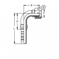 Фитинг серии CS BSP Внутренняя резьба O'RING угол 90° BS 5200 - ISO 12151-14 - CS1212FGO90