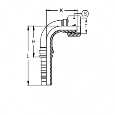 Фитинг серии CS BSP Внутренняя резьба O'RING угол 90° BS 5200 - ISO 12151-14 - CS1616FGO90