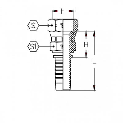 Фитинг для РВД Tieffe серии CX JIC Внутренняя резьба двойная обжатая гайка - CX2424FICP