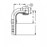 Фитинг для РВД Tieffe серии CS JIC Внутренняя резьба угол 90° - CS1210FIS90
