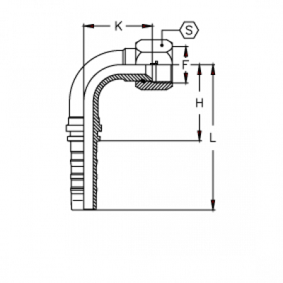 Фитинг для РВД Tieffe серии CS JIC Внутренняя резьба угол 90° - CS1616FIS90
