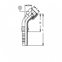 Фитинг для РВД Tieffe серии CS JIC Внутренняя резьба угол 45° - CS2424FIS45