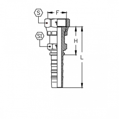 Фитинг для РВД Tieffe серии CS ORFS Внутренняя резьба двойная обжатая гайка - CS1216FRC