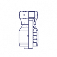 Фитинг для РВД Tieffe JIC внутренняя резьба конус 37° предварительно обжатая гайка (серия H) - HX1214FIP