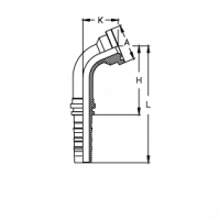 Фланец для РВД Tieffe SAE SF CS 3000 код 61 угол 22° - CS1212FL22