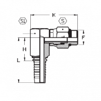 Фитинг для РВД Tieffe SAE Наружная резьба O-RING BOSS 90 град. поворотный - CX0810SMS90