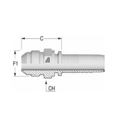 Фитинг для РВД Alfagomma JIC конус 37° наружная резьба - H1212510-080800