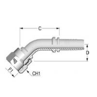Фитинг для РВД Alfagomma JIC конус 37° внутренняя резьба угол 45 градусов - H1226544-04040S