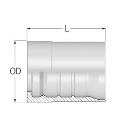 Муфты обжимные AGH для РВД Alfagomma 4-6 слоев навивки ISO18752 - Interlock - H1700200-120000