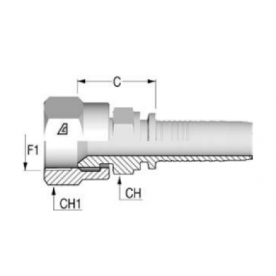 Фитинг для РВД Alfagomma JIC конус 37° внутренняя резьба - H1212510-081000