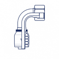 Фитинг для РВД Tieffe предпрессованный ORFS внутренняя резьба угол 90° укороченный - накидная гайка (серия H) - HX0404FRS90C