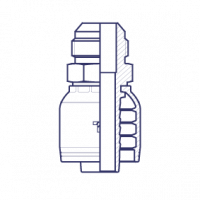 Фитинг для РВД Tieffe JIC наружная резьба конус 37° (серия H) предпрессованный - HX0304MI